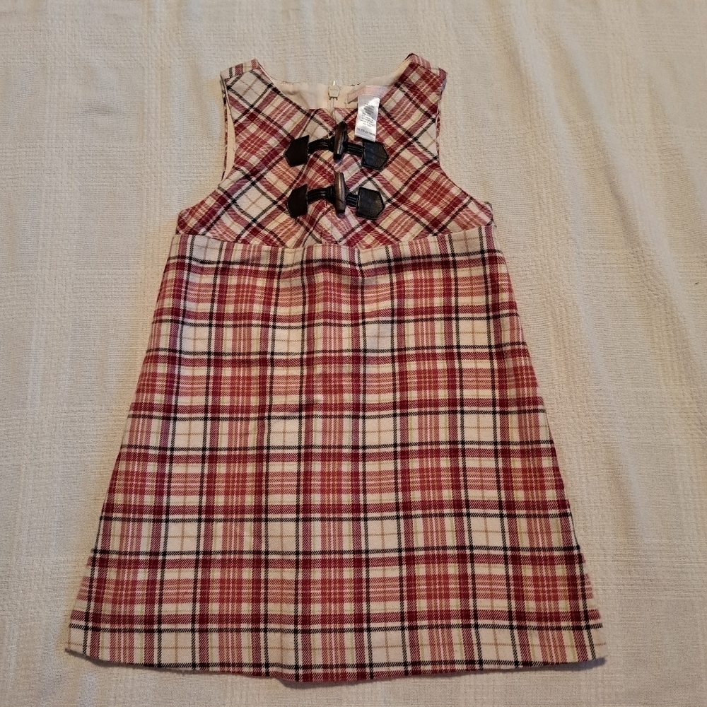 Janie and Jack girls size 18-24 months flannel plaid dress, VGUC